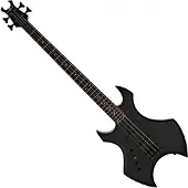 Gear4Music Harlem X Basgitaar (LH) van Zwart