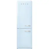 Smeg Koelkast Retro Vrijstaande ijskast Koelkast, Jaren 50, Koel-vriescombinatie, Vrijstaand , Positie scharnier: Links, Pastelblauw