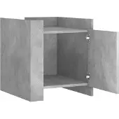 vidaXL Nachtkastje 45x50x50 cm bewerkt hout betongrijs