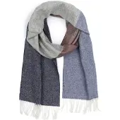 Profuomo sjaal blauw geprint vlakken lamwol