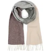 Profuomo Sjaal Lamswol Grijs Beige Bruin -
