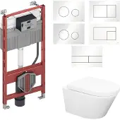 Wiesbaden Tece profil toiletset set 24 vesta rimless met tece drukplaat
