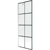 Mexen Next 1-delige douchescherm 70 x 150 , zwart raster, chroom - 895-070-000-00-77-01