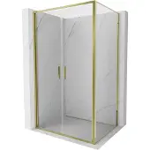Mexen Exo draaibare douchecabine 120 x 110 , transparant, goud - 814-120-110-50-00