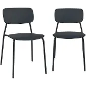 Sweeek - Set van 2 stapelbare tuinstoelen van staal en kunststof - liva