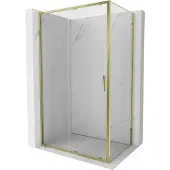 Mexen Exo schuifbare douchecabine 200 x 90 , transparant, goud - 8151-200-090-50-00