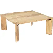 Sweeek - Vierkante salontafel in massief hout 80cm - reva