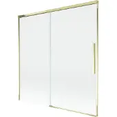 Mexen Rox badwand-paravent 2-delig schuifbaar 160 x 150 , transparant, goud - 8C9-160-001-50-00