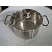 Sitram Lido hoge kookpot 24 cm glas deksel greep metaal