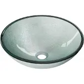 Mexen Mira glazen opbouwwastafel 42 x 42 cm, zilver - 24124211