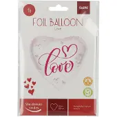 Folat - Folieballon Hartvormig Liefde - 45 cm - Valentijnsdag versiering - Valentijnsdag cadeau - valentijnsdag