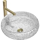 Mexen Celia glazen opbouw wastafel 44 x 44 cm, transparant - 24034400