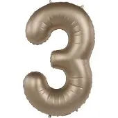 Folat - Folieballon Cijfer 3 Starlight Gold - 86 cm