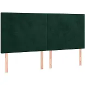 vidaXL Hoofdbord donkergroen 160x5x118/128 cm fluweel