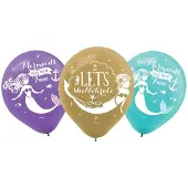 Amscan - 6 bedrukte latexballonnen zeemeermindromen 27 cm verjaardagsdecoratie