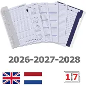 Kalpa 1011-12 hervulbare A5 organizer Bloemenzee Zwart 1 week per 2 paginas 2026-2027-2028