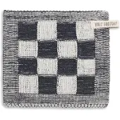 Knit Factory Pannenlap Block - Ecru/Antraciet - 23x23 cm