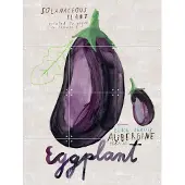 IXXI Eggplant, Signorinah - 60 x 80 cm - Gratis ophangtool - Grote wanddecoratie en posters - Speels, Aquarel, Illustraties, Eetkamer, Woonkamer