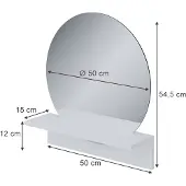 Vicco Elyra Badkamerspiegel – 50 x 54.5 cm met plank Wit
