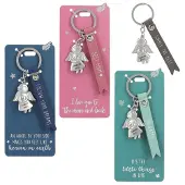 Depesche beschermengel sleutelhanger met leren band - sleutelhanger.