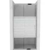 Mexen Apia schuifbare douchedeur 115 , strepen, chroom - 845-115-000-01-20