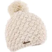Herman Justin 8100 – Bonnet d'hiver chaud à pompon – Bonnet en grosse maille tricotée – Beige – Adulte