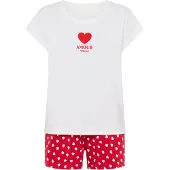 Vivance Korte pyjama rood / wit