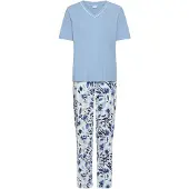 LASCANA Pyjama blauw / navy / hemelsblauw / wit