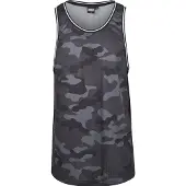 Urban Classics Shirt 'Camo Mesh' grijs / donkergrijs / zwart