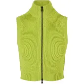Urban Classics Ladies Short Knit Vest Frozenyellow Maat: S | Cardigans Outlet | Dames | Geel