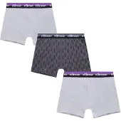 Ellesse Heren Muxel788 Boxershorts (Set van 3) (Grijs/Zwart/Paars)