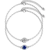 MYC Paris Geboortesteen armbanden - Zilver, kristal en blauw