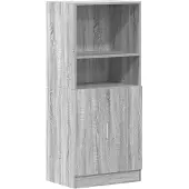 vidaXL Keukenkast 57x41,5x131,5 cm bewerkt hout grijs sonoma eiken