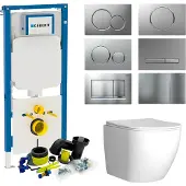 Geberit UP720 Toiletset Compleet | Inbouwreservoir | Sigma 8 Mudo Rimless | Met drukplaat | SET62