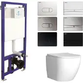 Boss & Wessing Toiletset budget 62 mudo glans wit met b&w drukplaat