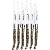 Laguiole En Aubrac Abalone Shell, Brushed Stainless Steel, 6-delige steakmessenset