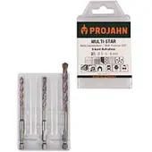 Projahn MULTI-STAR universele boorset, hardmetalen snijkanten, 3-delig, zeskantschacht, Ø 5-6-8 mm