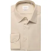 Eterna Overhemd Modern Fit beige katoen strijkvrij