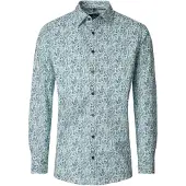 Casa Moda Overhemd groen print Casual Fit bloemen