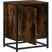 vidaXL Nachtkastjes 2 st 40x31x50 cm bewerkt hout&metaal gerookt eiken
