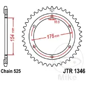 JT Sprockets Jt Jtr 1346-44 Achtertandwiel