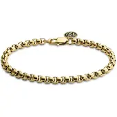 Lucleon Essentials | 5 mm Goudkleurige Armband met Gebogen Venetiaanse Schakels