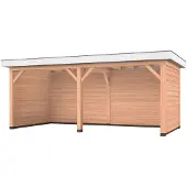 Westwood Douglas overkapping, 600 x 300, met achterwand en twee zijwanden, Holland Basic