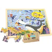 Viga Houten Puzzel Onderwaterwereld 48 Stukjes - Educatief en Veilig