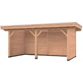 Westwood Douglas overkapping, 600 x 300, met achterwand en twee zijwanden, Vrijbuiter Basic