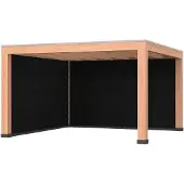 Westwood Douglas overkapping, 400 x 400, met zwarte achterwand en zijwand, Modern Plus