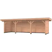 Westwood Douglas overkapping, 900 x 300, met achterwand en twee zijwanden, Vrijbuiter Basic