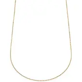 Lucleon Essentials | 1 mm Goudkleurige Ketting met Gebogen Venetiaanse Schakels
