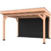 Westwood Douglas overkapping, 400 x 300, met zwarte achterwand, Comfort Premium