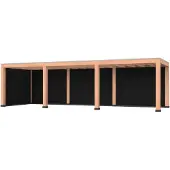 Westwood Douglas overkapping, 900 x 300, met zwarte achterwand en zijwand, Modern Plus